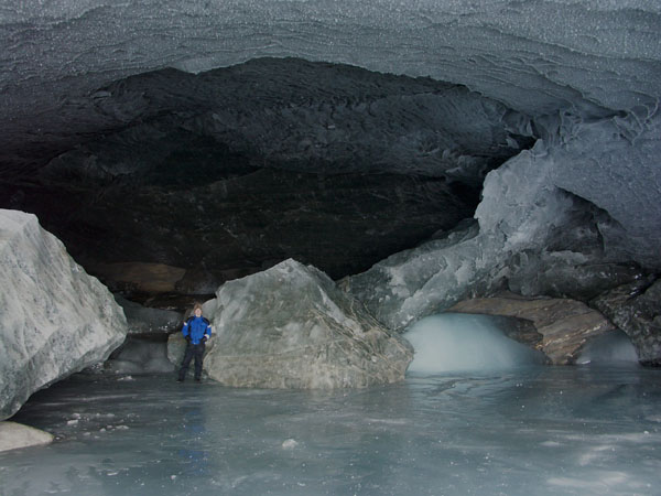 Ice cave in Sulitelma Glacier